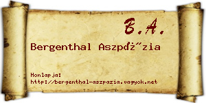 Bergenthal Aszpázia névjegykártya